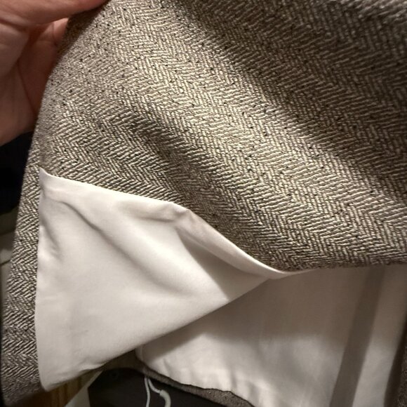 H&M Double-breasted blazer - Greige/Herringbone-patterned - Size Large - Picture 5 of 12